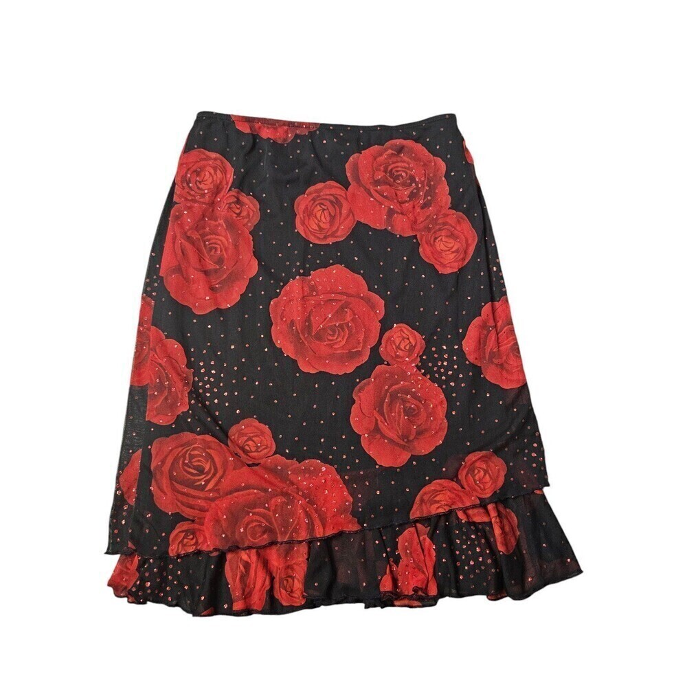 IZ Byer California Vintage Rose Ruffle Skirt - Picture 2 of 8